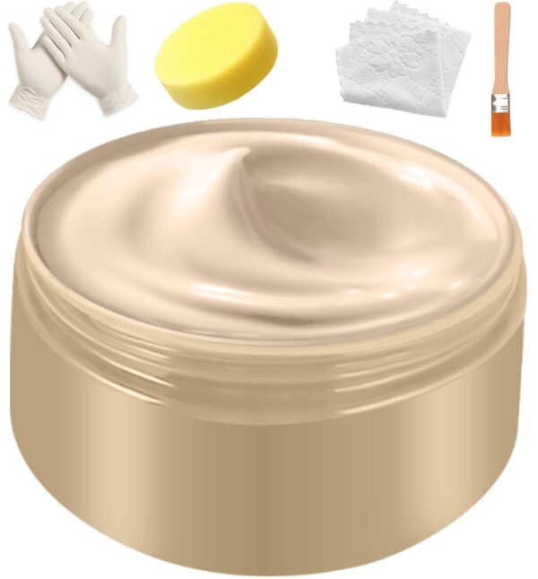 Beige Leather Recoloring Balm & Repair Kit for Leather and Vinyl - Restore, Protect, and Revive Your Leather