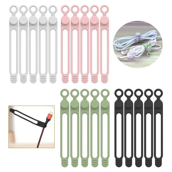 [20Park]UMUST Silicone Cable Ties for Effortless Cable Management - 20 Pack in 4 Vibrant Colors