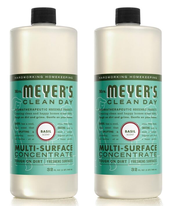 Refresh Your Home with MRS. MEYER'S CLEAN DAY Basil Multi-Surface Cleaner Concentrate - 32 fl. oz, Pack of 2