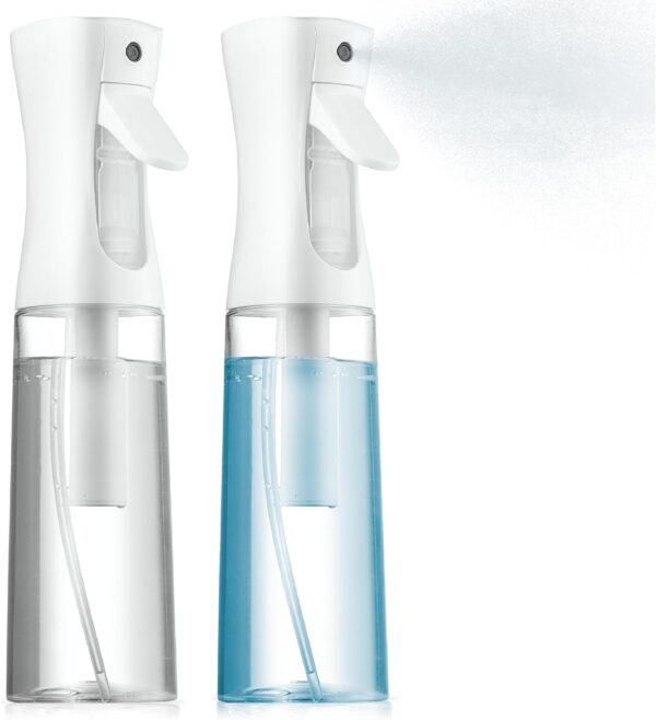 2 Pack Continuous Spray Bottles - Fine Mist Sprayer Set for Effortless Hair Styling and Hydration - 6.8 OZ / 200 ML