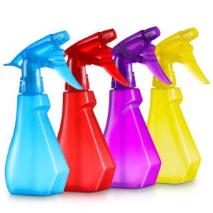 Colorful 8 Oz Spray Bottles by DilaBee - 4-Pack BPA-Free Water Spray Bottles for Hair, Plants, Cleaning, Cooking, BBQ, and More