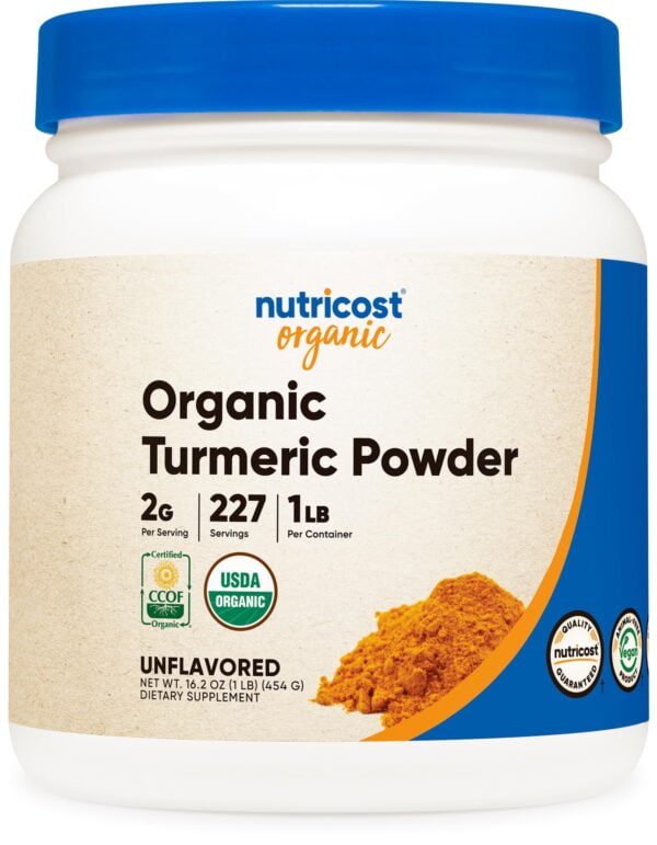 Premium Nutricost Organic Turmeric Powder 1 LB (16oz) - USDA Certified, Gluten-Free, Non-GMO