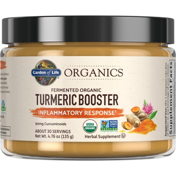 Garden of Life Organics Turmeric Boost Powder - Enhance Inflammatory Response, Antioxidant Support & Digestion - 30 Servings, 50mg Curcumin (95% Curcuminoids), Organic Non-GMO Vegan & Gluten Free